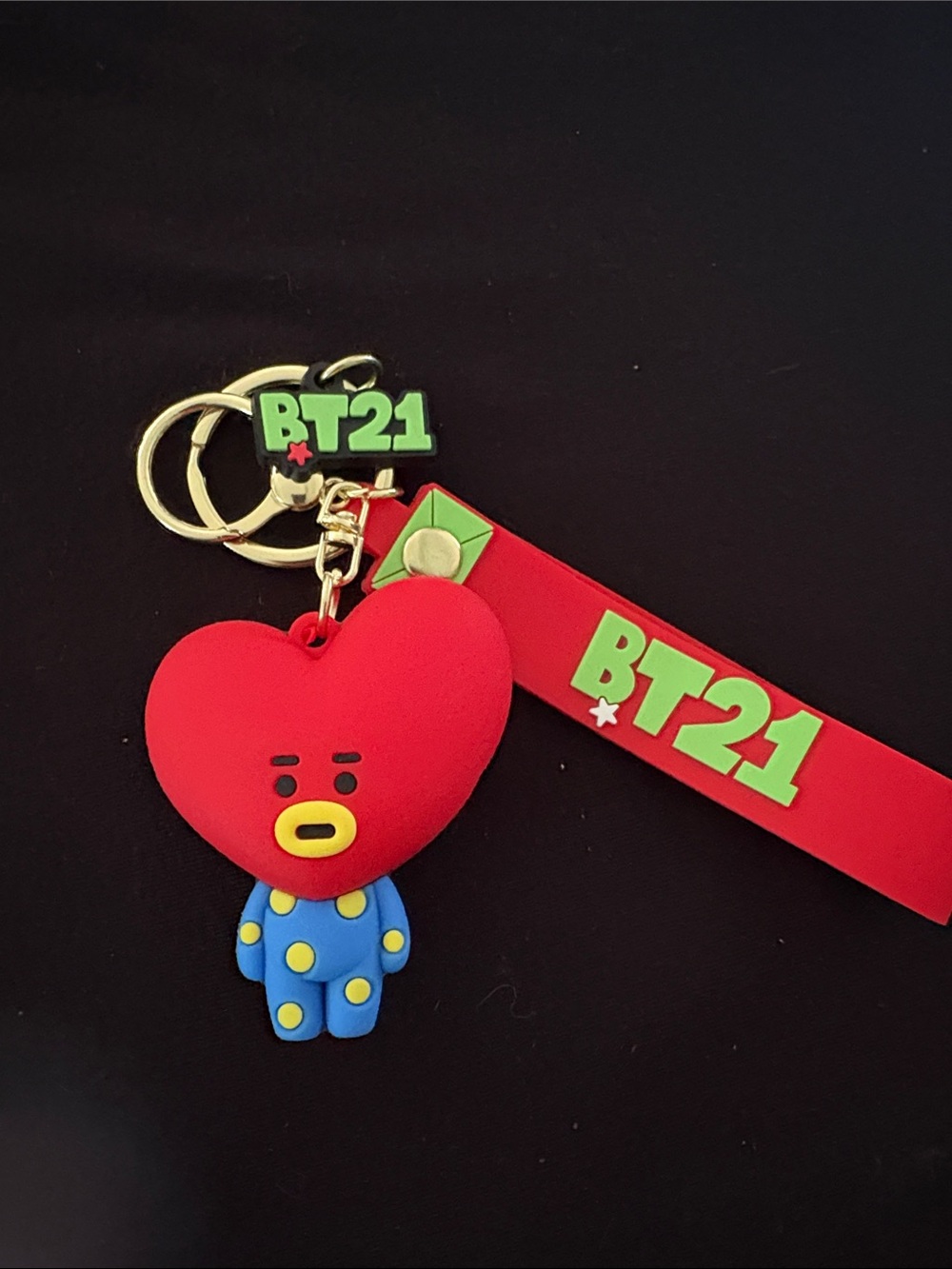 BT21 BTS Tata Red Heart Alien Silicone Keychain Bag Charm